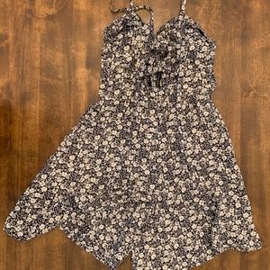 Floral Sleeveless Mini Skort Romper Med